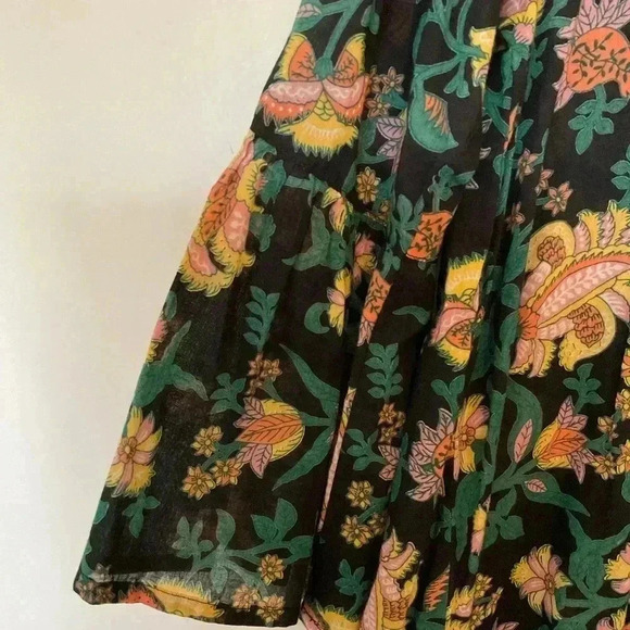 Cost Plus World Market Women's Floral Jungle Pedant Tasseled Popover Dress S/M - Picture 3 of 6